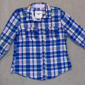Abercrombie & Fitch Plaid Button Down Y2K Preppy Shirt Multicolor Women’s Medium
